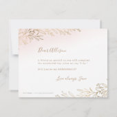 私の花嫁の赤面金ゴールド植物体か 招待状 (裏面)