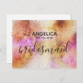 私の花嫁の金ゴールドピンクの空か インビテーションポストカード (正面/裏面)