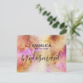 私の花嫁の金ゴールドピンクの空か インビテーションポストカード (スタンド正面)