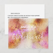 私の花嫁の金ゴールドピンクの空か インビテーションポストカード (正面/裏面)