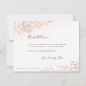 私の花嫁の金髪金ゴールドの植物体か 招待状 (裏面)