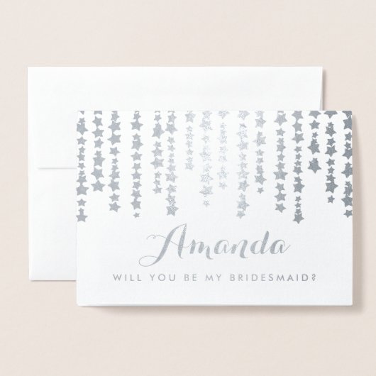 私の花嫁の銀箔"星の下" 箔カード (封筒付き正面)