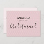 私の花嫁のPrettPink Pattern Script インビテーションポストカード (正面/裏面)
