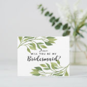 私の花嫁はがきの緑の葉か インビテーションポストカード (スタンド正面)