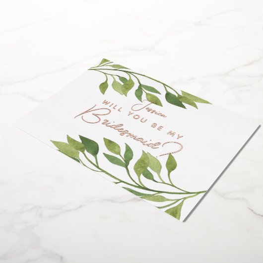 私の花嫁はがきの緑の葉か 箔招待状 (回転した状態)