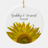 私の花嫁は黄色のひまわり セラミックオーナメント (裏面)
