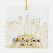 私の花嫁は黄色のひまわり セラミックオーナメント (裏面)