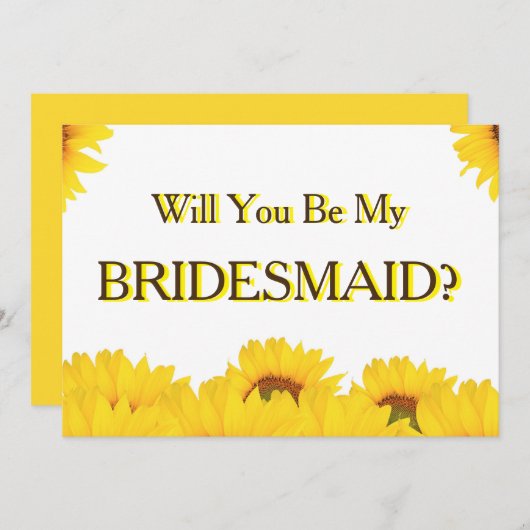 私の花嫁は黄色のひまわり 招待状 (正面/裏面)