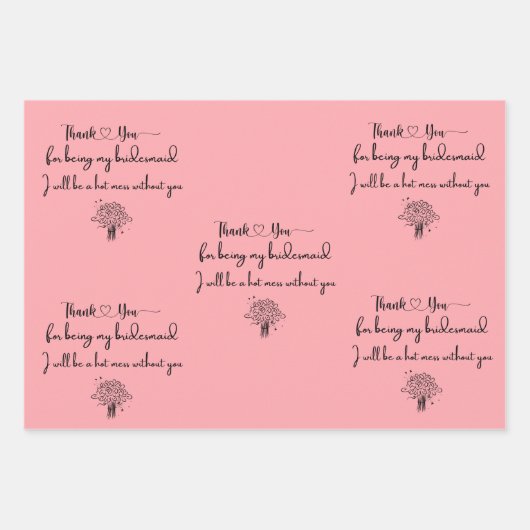 私の花嫁エレガントのピンクをしてくれてありがとう ラッピングペーパーシート (正面3)