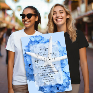 私の花嫁カードになる青あじさいヒトデ