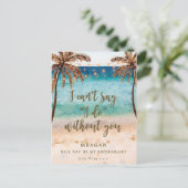 私の花嫁カードのトロピカルビーチ インビテーションポストカード (スタンド正面)