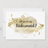 私の花嫁カードの金ゴールドの葉の効果 招待状 (正面)