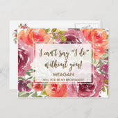 私の花嫁カードフラワーガールメイドになるかな？ インビテーションポストカード (正面/裏面)