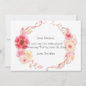 私の花嫁カードフローラリース 招待状 (裏面)