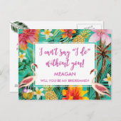 私の花嫁カード熱帯フラミンゴか インビテーションポストカード (正面/裏面)