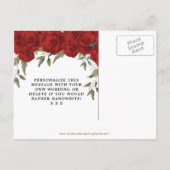 私の花嫁カード赤いバラのフローラ インビテーションポストカード (裏面)