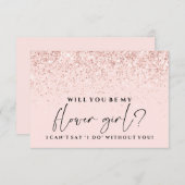 私の花嫁カード赤面ピンクグリッター 招待状 (正面/裏面)