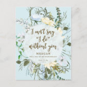 私の花嫁カード青い淡い色のフローラか インビテーションポストカード (正面)