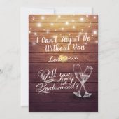 私の花嫁シャンパングラスウッドか？ 招待状 (正面)