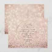 私の花嫁セピアバラ金ゴールドグリッター インビテーションポストカード (正面/裏面)