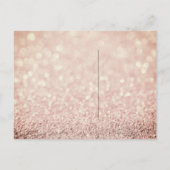 私の花嫁セピアバラ金ゴールドグリッター インビテーションポストカード (裏面)