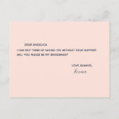 私の花嫁フローラパステルピンク金ゴールド インビテーションポストカード (裏面)