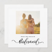 私の花嫁ミニマリストのスクエアのカードになってくれないか？ 招待状 (正面/裏面)