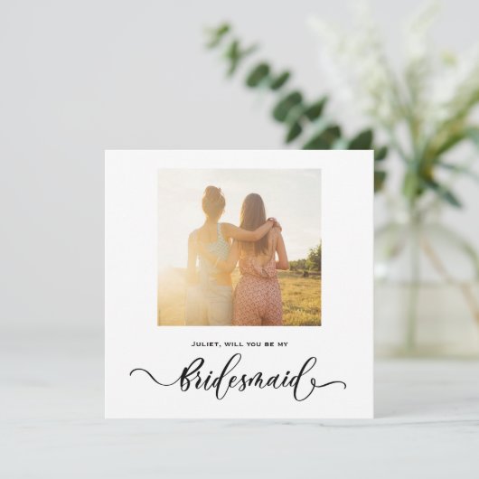 私の花嫁ミニマリストのスクエアのカードになってくれないか? 招待状 (スタンド正面)