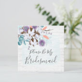 私の花嫁メイドのウッド素朴フローラカード 招待状 (スタンド正面)