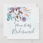 私の花嫁メイドのウッド素朴フローラカード 招待状 (正面)