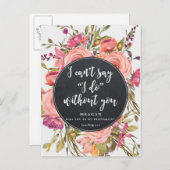 私の花嫁メイドのカードbohoフローラ インビテーションポストカード (正面/裏面)