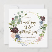 私の花嫁メイドのカードbohoフローラ 招待状 (正面)