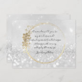私の花嫁メイドのシルバーグレー金ゴールドグリッターか インビテーションポストカード (正面/裏面)