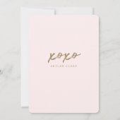 私の花嫁メイドのタイポグラフィピンク サンキューカード (裏面)