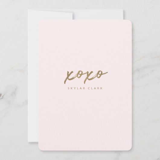 私の花嫁メイドのタイポグラフィピンク サンキューカード (裏面)