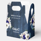 私の花嫁メイドのネイビーエレガントブルーフローラか フェイバーボックス (オープン)