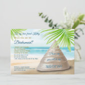 私の花嫁メイドのビーチ結婚式シーシェルか 招待状 (スタンド正面)