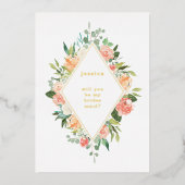 私の花嫁メイドのフローラ金ゴールドか 箔招待状 (正面)