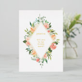 私の花嫁メイドのフローラ金ゴールドか 箔招待状 (立ち正面)