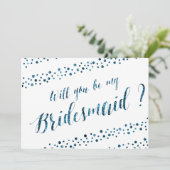 私の花嫁メイドのホワイトブルーグリッターか 招待状 (スタンド正面)