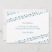 私の花嫁メイドのホワイトブルーグリッターか 招待状 (裏面)