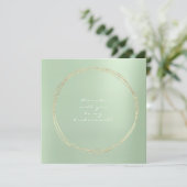 私の花嫁メイドのミントグリーンラグジュアリー金ゴールド 招待状 (スタンド正面)