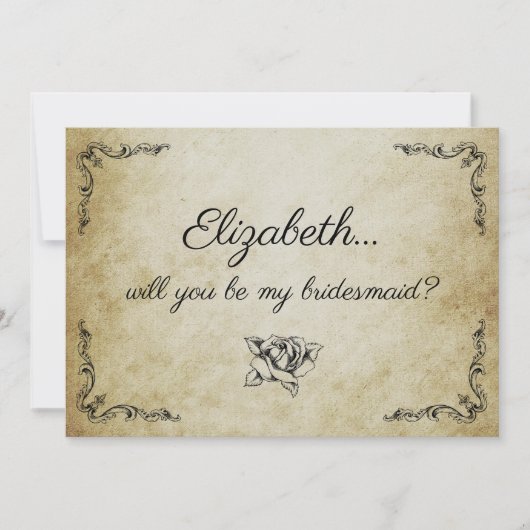 私の花嫁メイドのヴィンテージカードは？ 招待状 (正面)