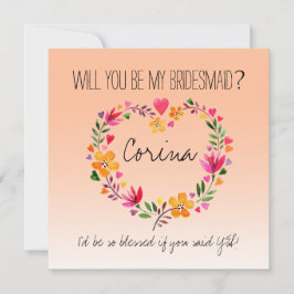 私の花嫁メイドの花ハートリース 招待状