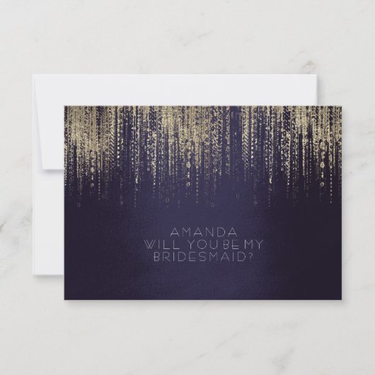 私の花嫁メイドの金ゴールド雨の海軍 招待状 (正面)