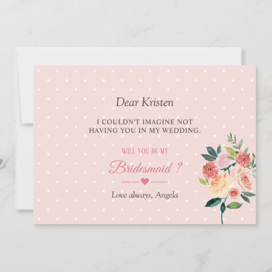 私の花嫁メイドの開花モダンフローラ 招待状 (裏面)