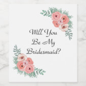 私の花嫁メイドピンクフローラ ワインラベル (シングルラベル)