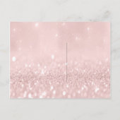 私の花嫁メイドピンク赤面金ゴールドグリッター インビテーションポストカード (裏面)