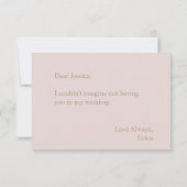 私の花嫁メイドピンク金ゴールドタイポグラフィ 招待状 (裏面)