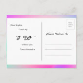 私の花嫁メイドホワイトパーム招待状 インビテーションポストカード (裏面)